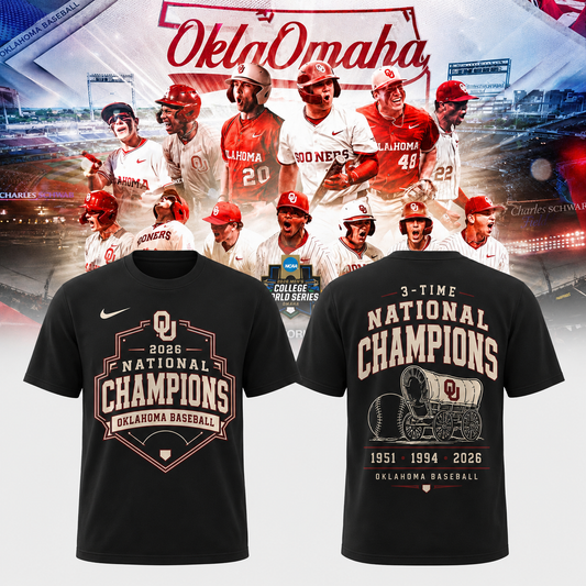 Oklahoma Sooners 2026 NCAA Baseball National Champions Tshirt