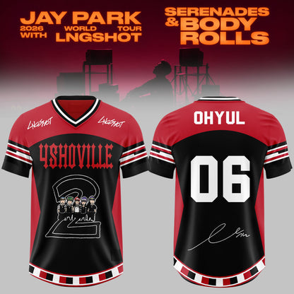 LNGSHOT – 2026 World Tour ‘Serenades & Body Rolls’ Oversized Fottball Jersey – Limited Members Edition