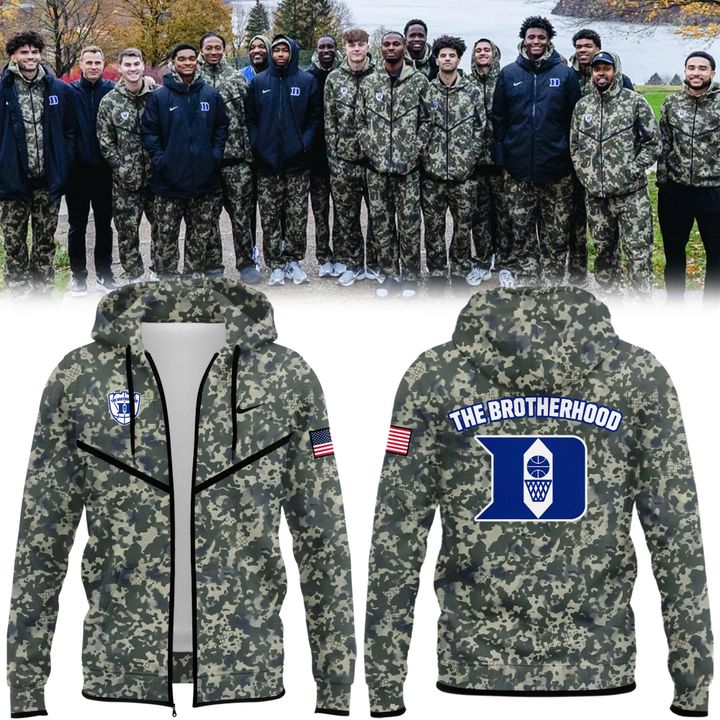2025 Limited Edition Camo Zip Hoodie Duke Men™s Basketball Military Appreciation