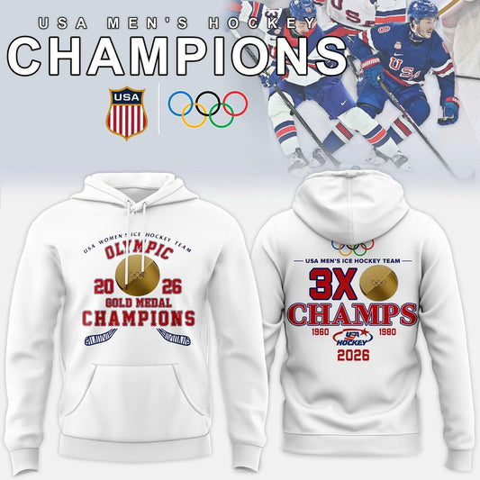 USA Men™s Ice Hockey Team Olympic 2026 Champions Hoodie
