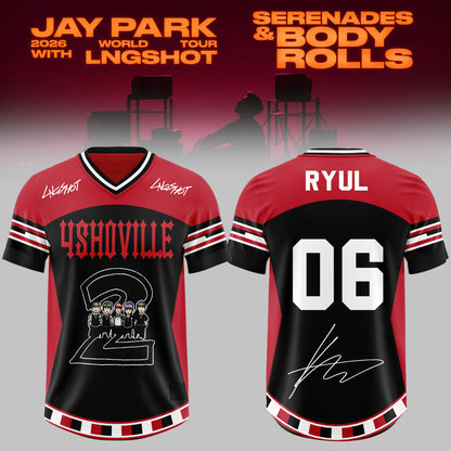 LNGSHOT – 2026 World Tour ‘Serenades & Body Rolls’ Oversized Fottball Jersey – Limited Members Edition