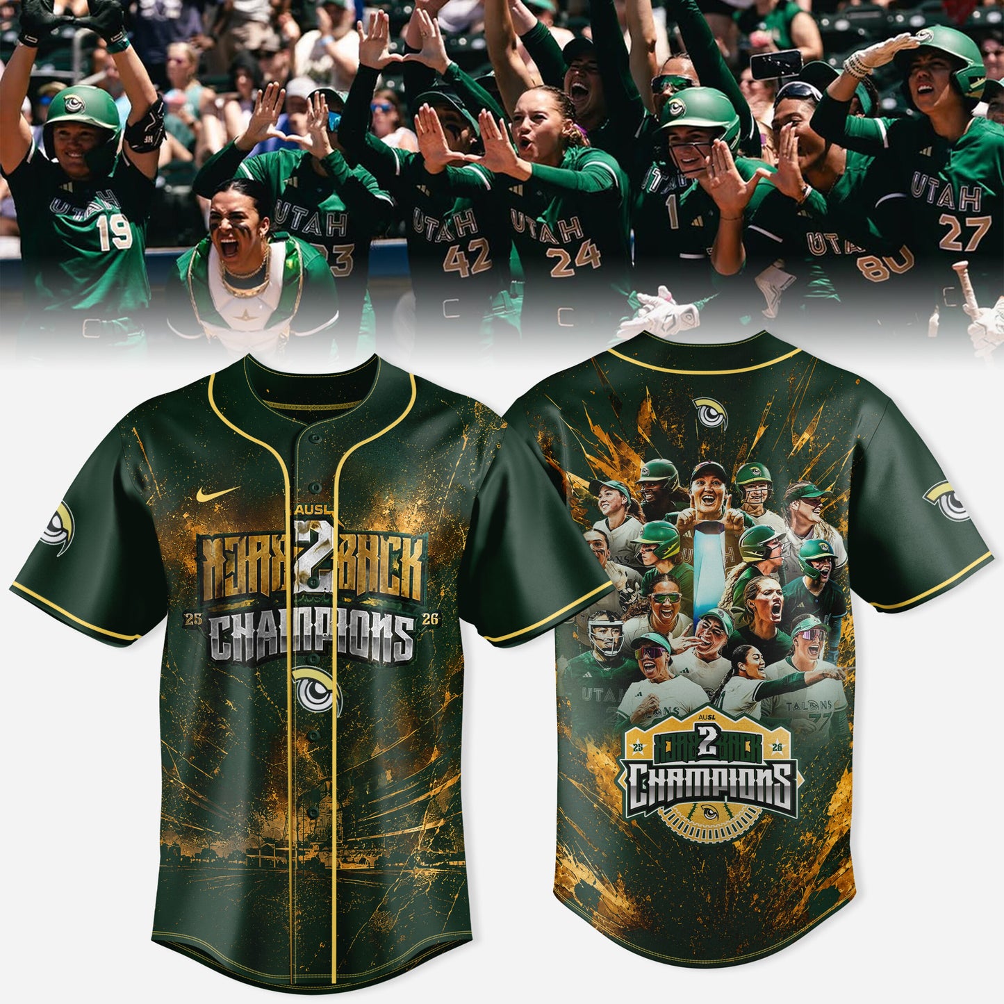 Utah Talons Back-to-Back 2026 Champions Jersey