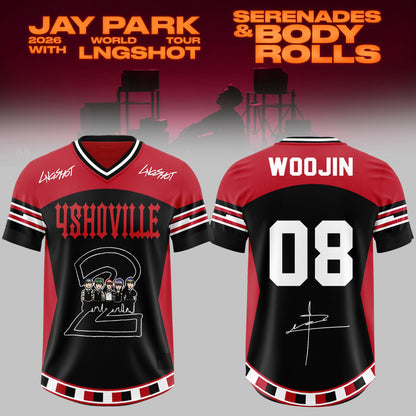 LNGSHOT – 2026 World Tour ‘Serenades & Body Rolls’ Oversized Fottball Jersey – Limited Members Edition