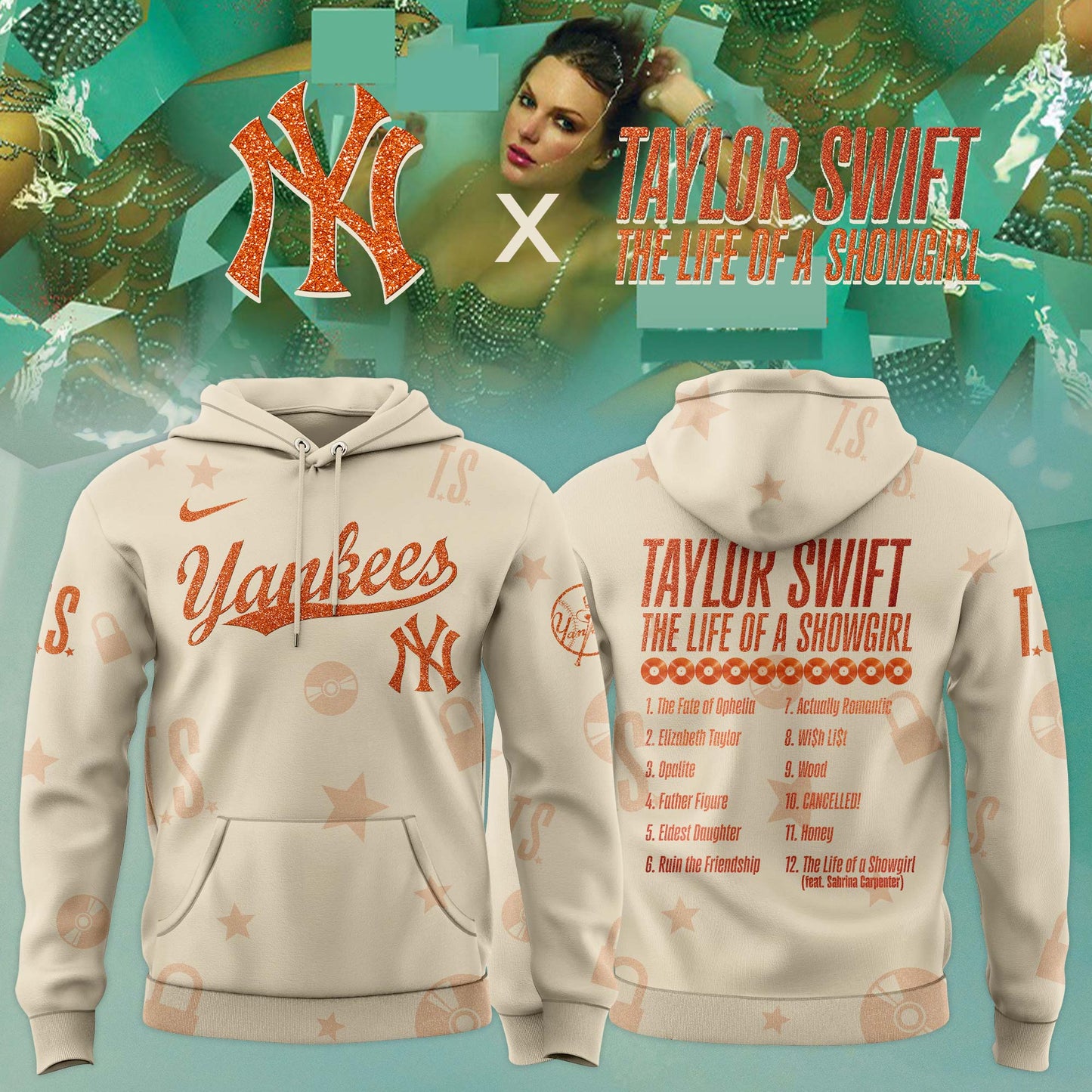MLB x Taylor Swift The Life of a Showgirl 2025 Limited Editions Jersey Hoodie