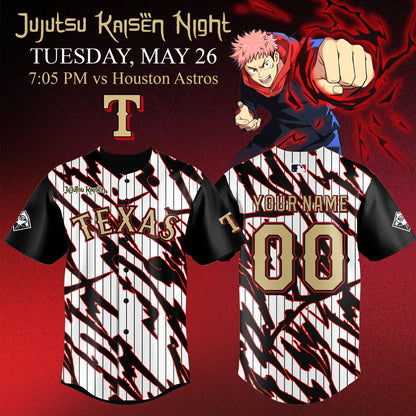 Texas Rangers x Jujutsu Kaisen Night 2026 Custom Jersey
