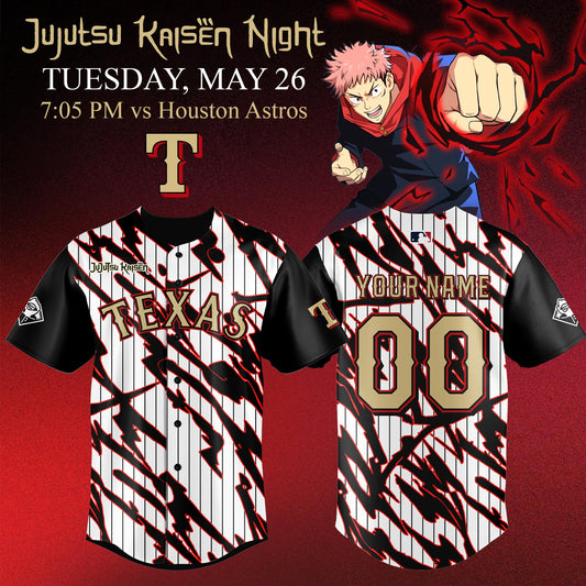 Texas Rangers x Jujutsu Kaisen Night 2026 Custom Jersey