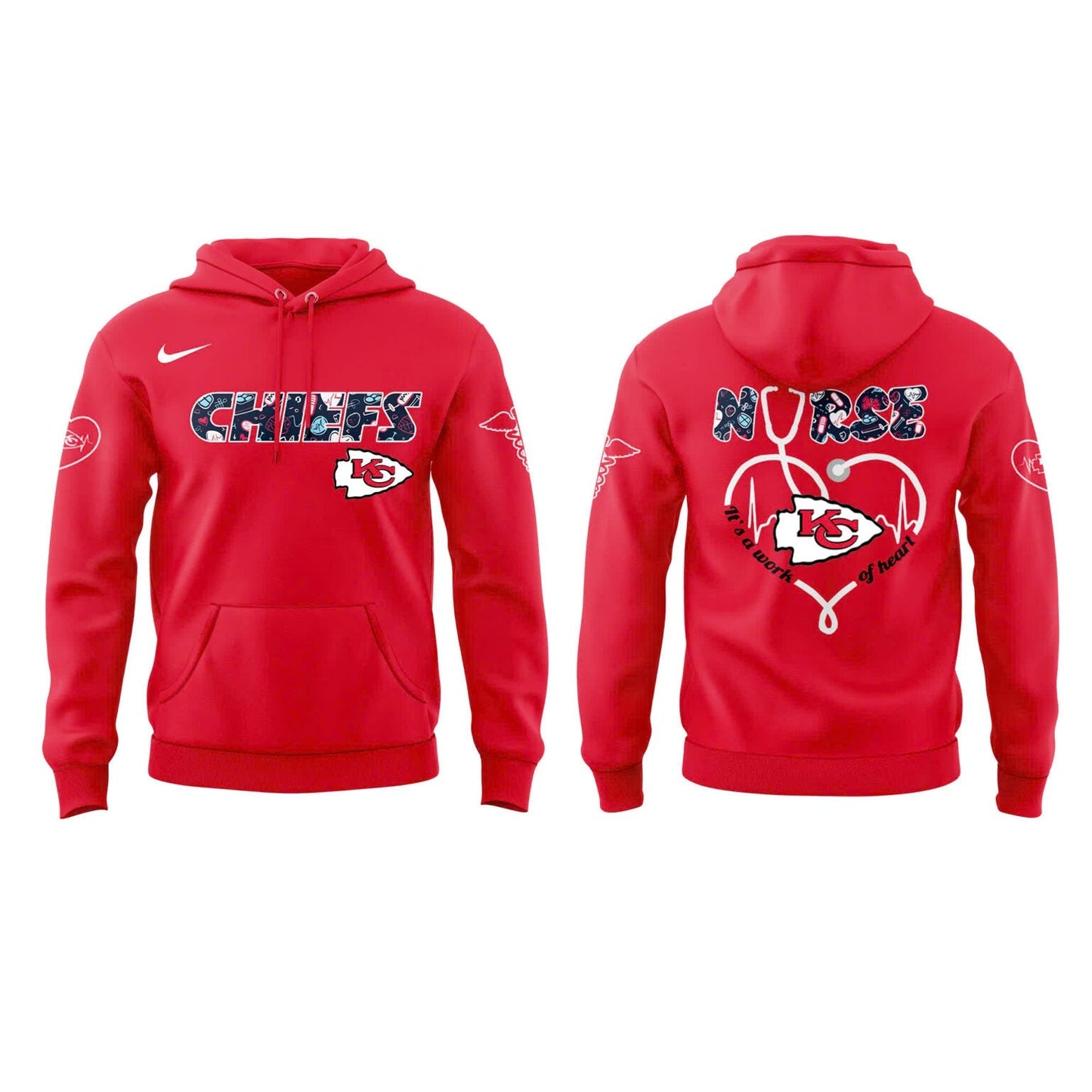 Kansas City Chiefs NURSES NIGHT Red Hoodie