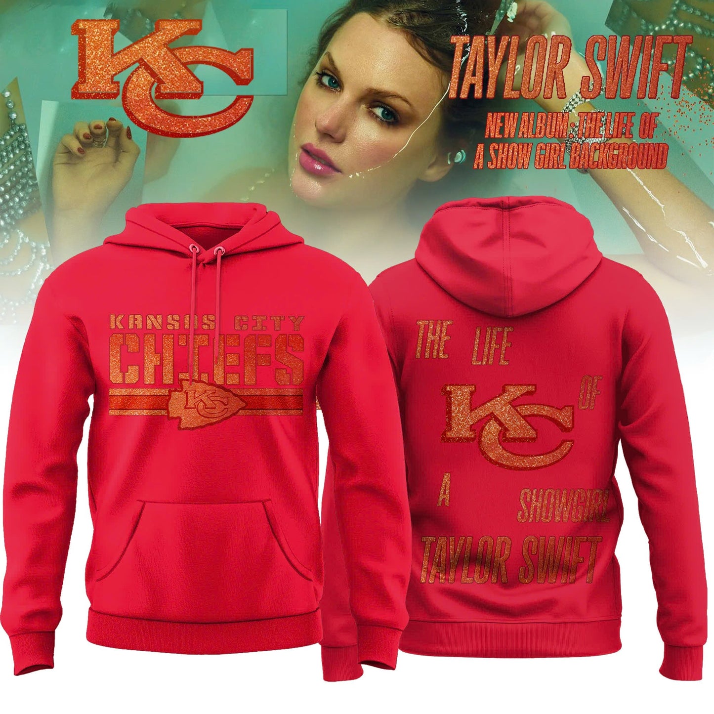 Kansas City Chiefs x Taylor Swift Orange Era Limited Editions 2025 Hoodie