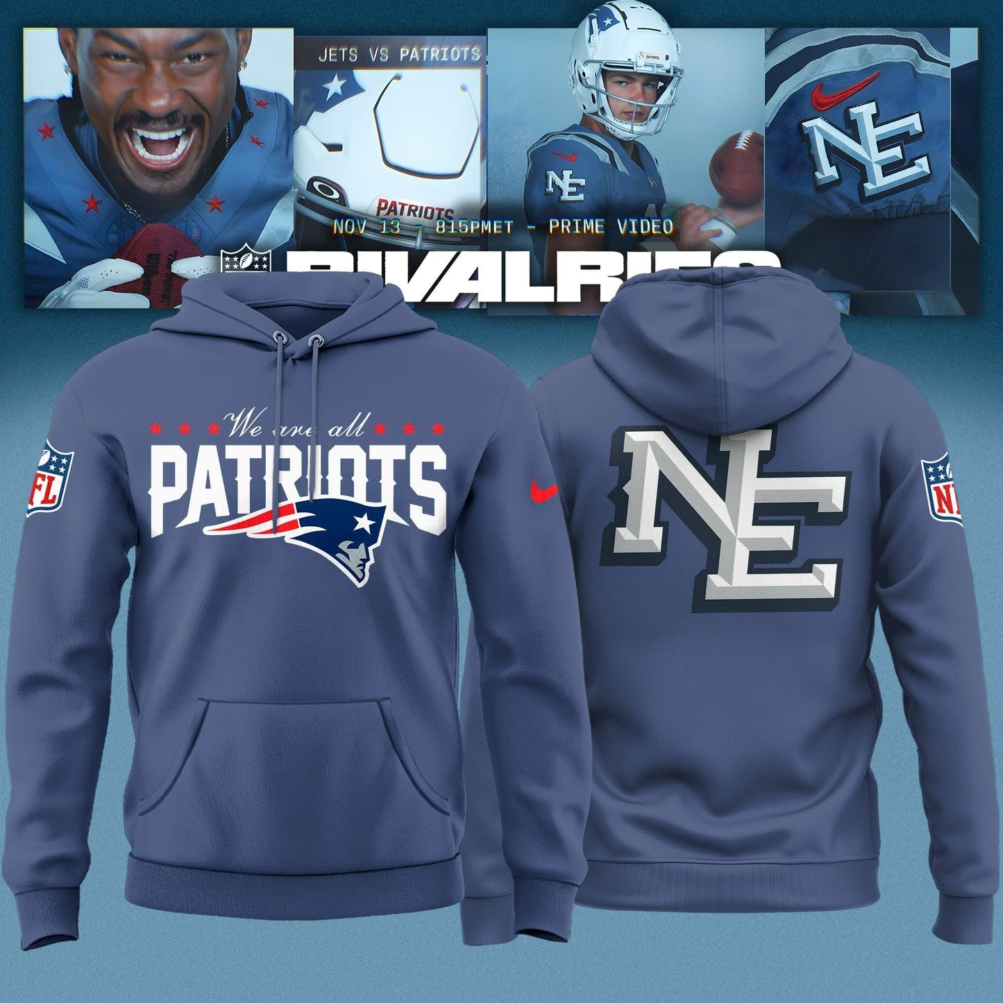 New England Patriots 2025 Rivalries Nor™Easter Storm Special Hoodie