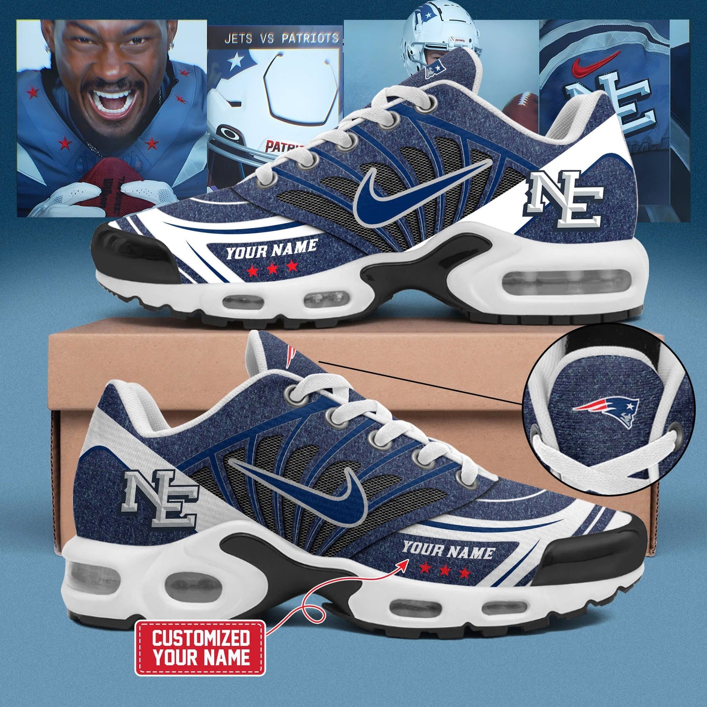 New England Patriots 2025 Rivalries Nor™Easter Storm Blue New Shoes