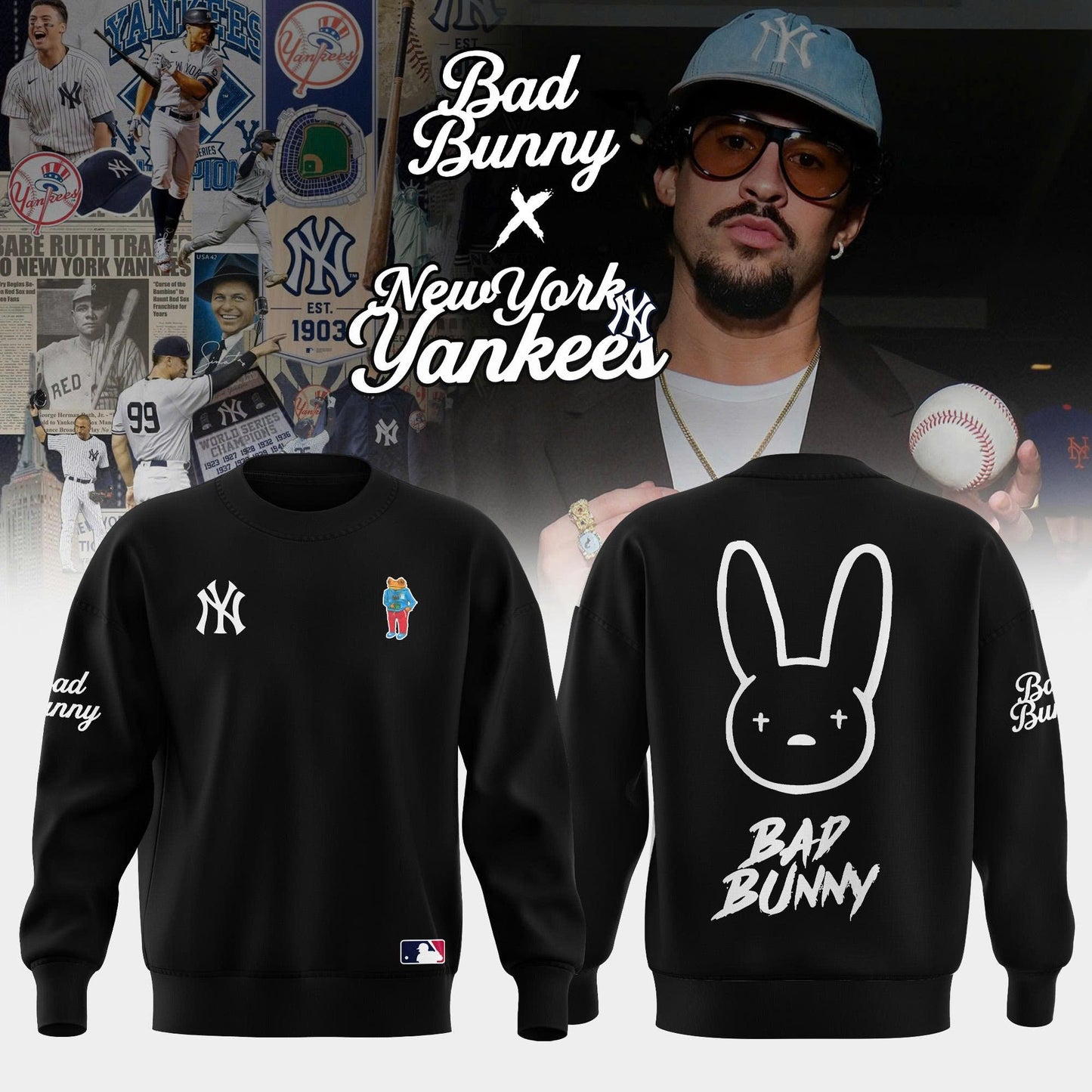 Bad Bunny x New York Yankees Sweatshirt 2025