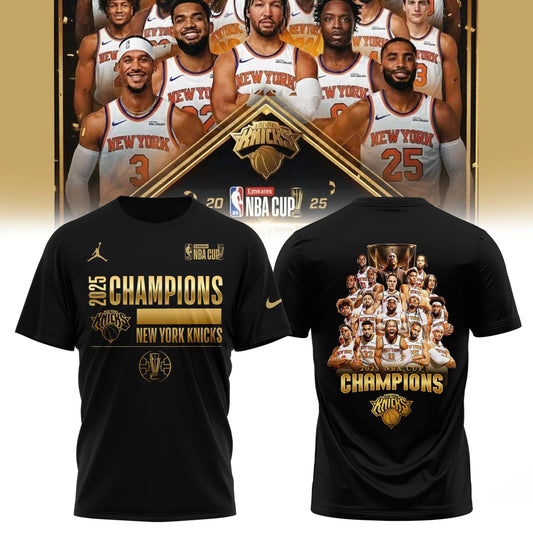 New York Knicks 2025 NBA Cup Champions T-Shirt Limited Edition
