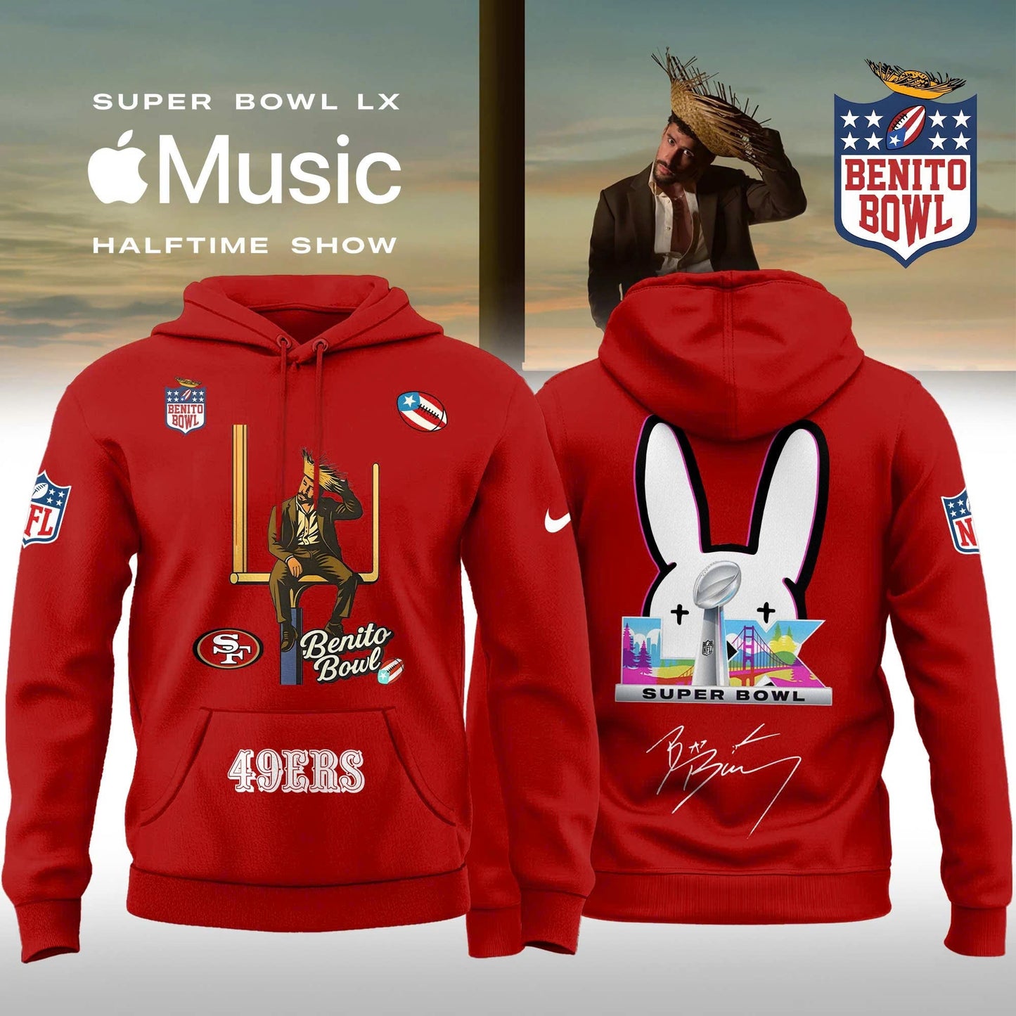 San Francisco 49ers x Bad Bunny Super Bowl LX The Halftime Show Special Edition Hoodie