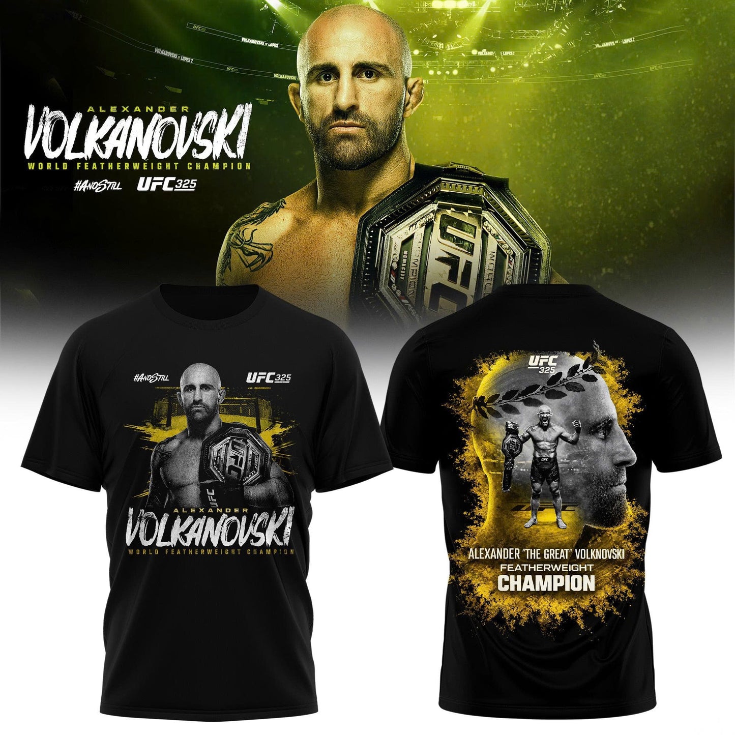 Alexander Volkanovski UFC 325 Featherweight Champion T-Shirt