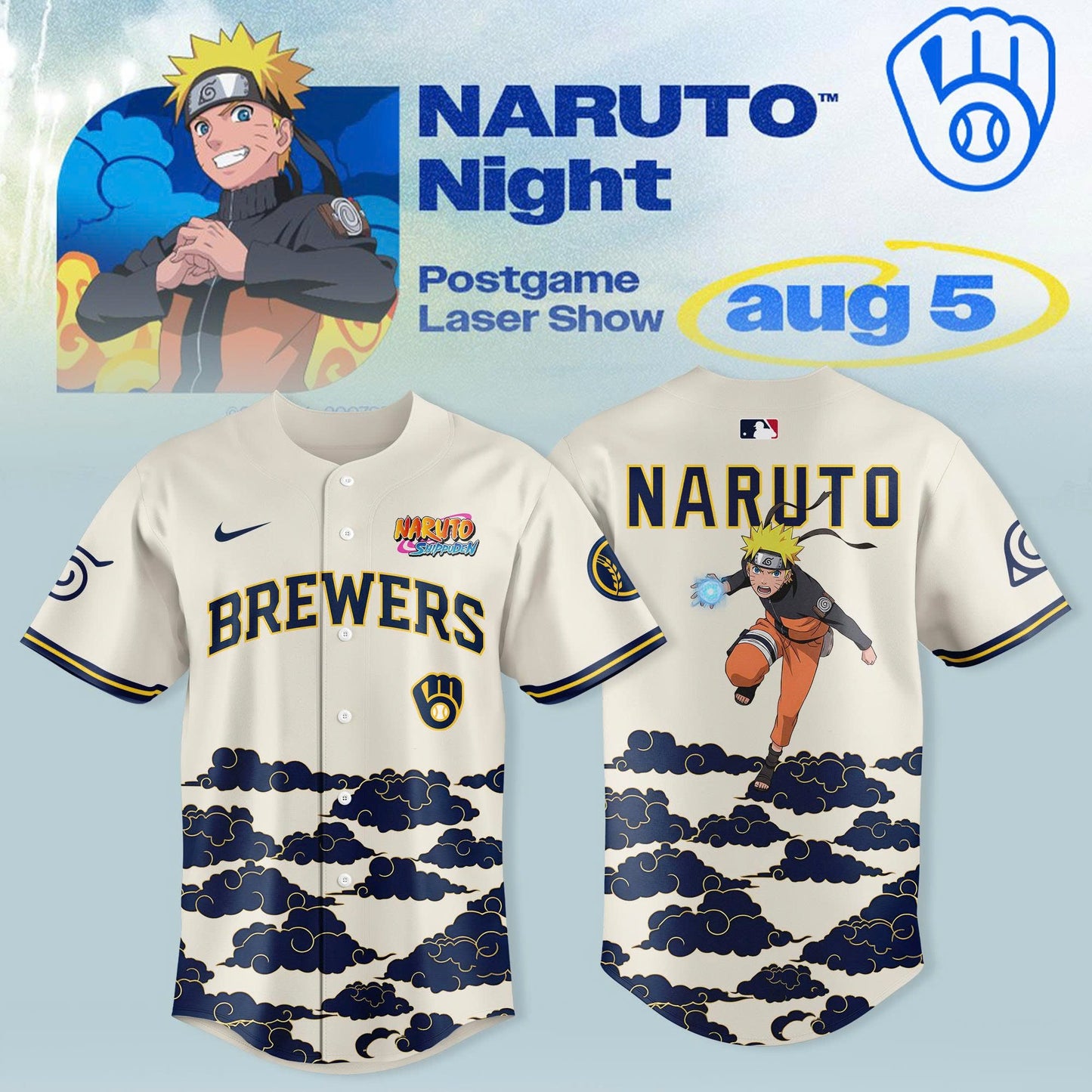 Milwaukee Brewers x Naruto Night 2026 Jersey Collection