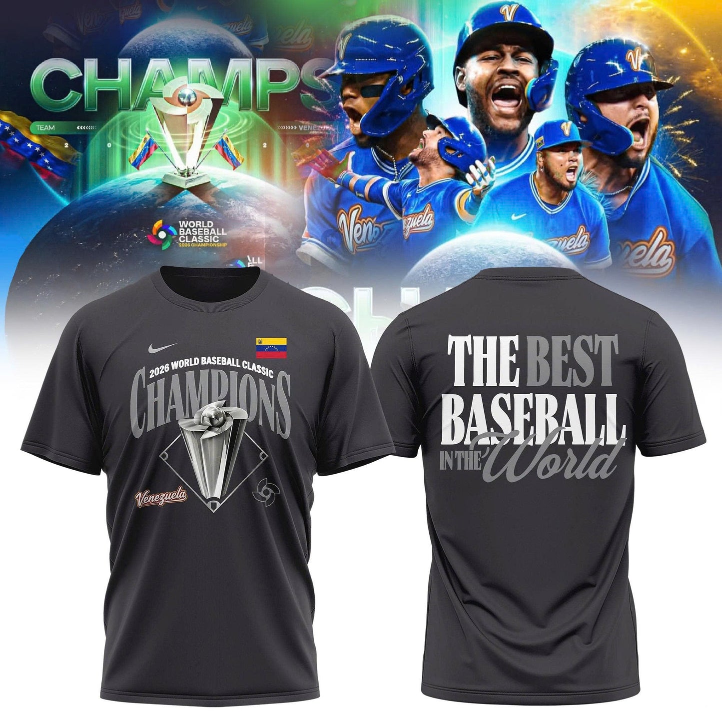 Venezuela Baseball 2026 World Baseball Classic Champions Limited T-shirt