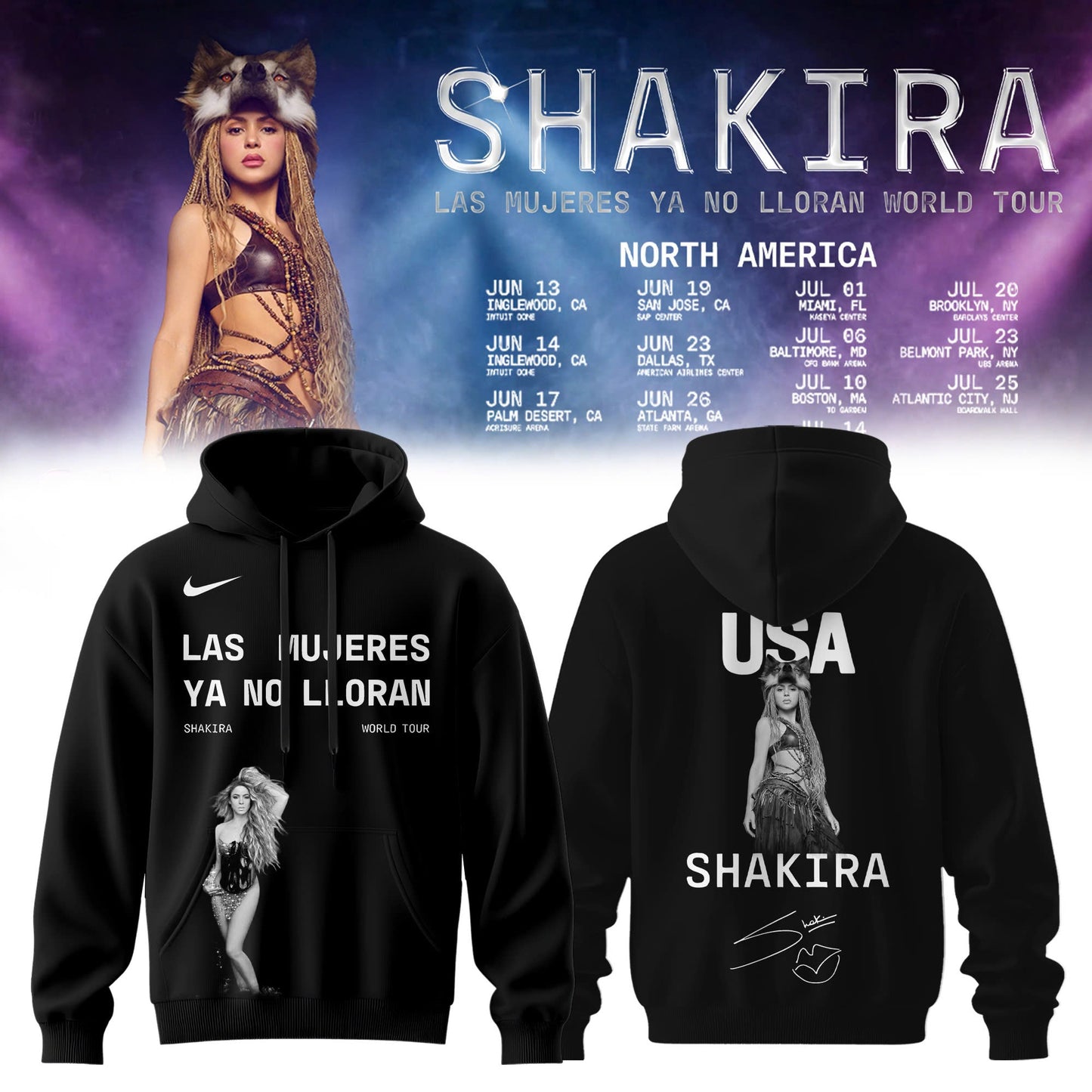 Las Mujeres Ya No Lloran World Tour 2026 Hoodie Collection