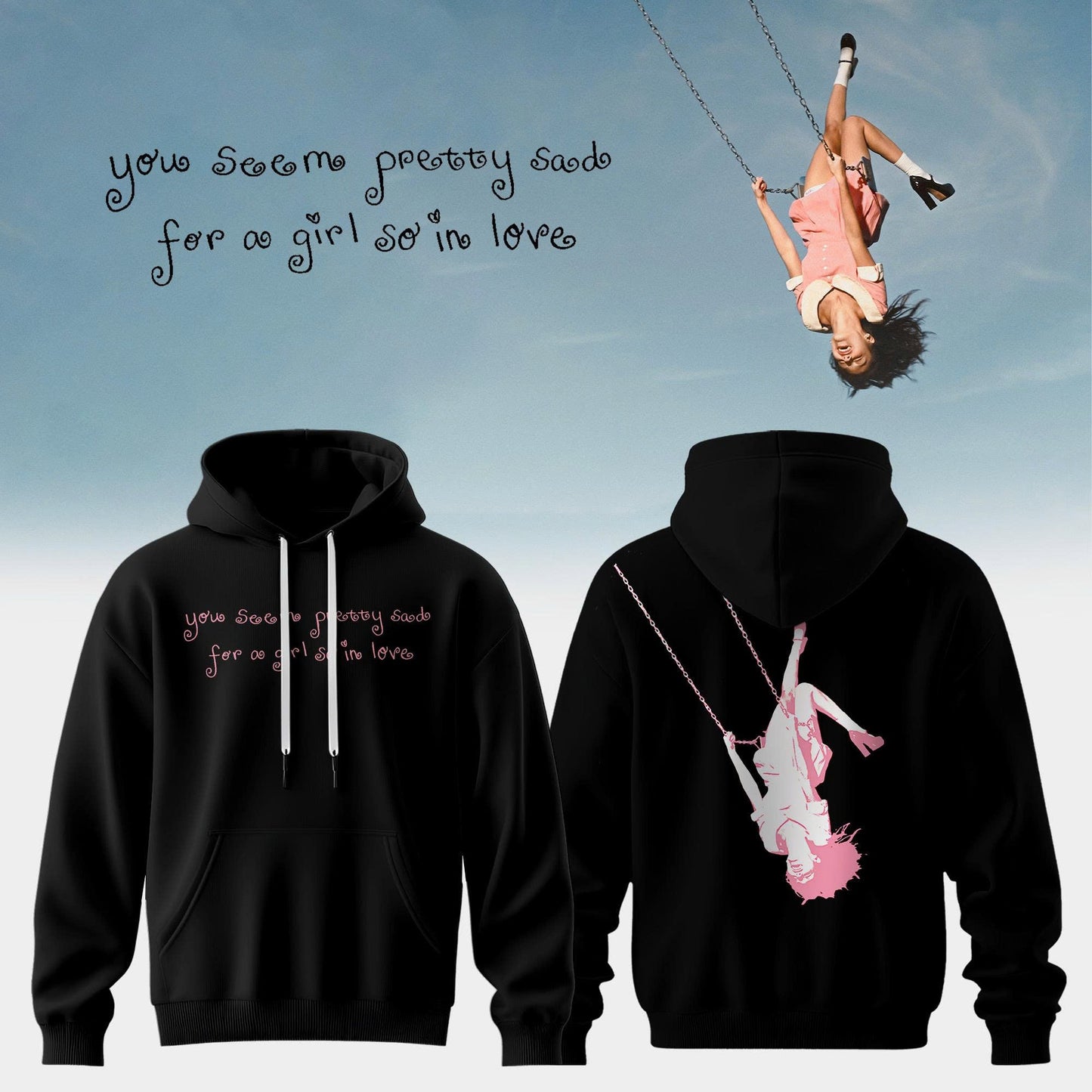 Lace Album Cover Black Hoodie