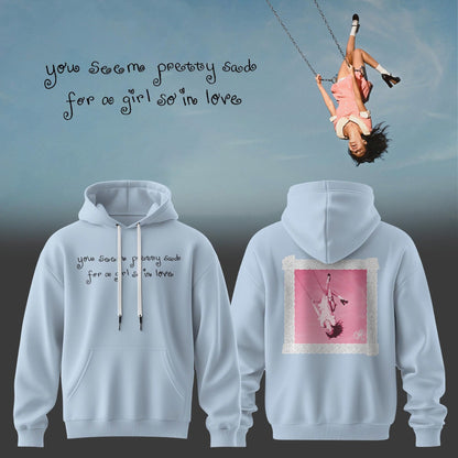 Lace Album Cover Blue Hoodie