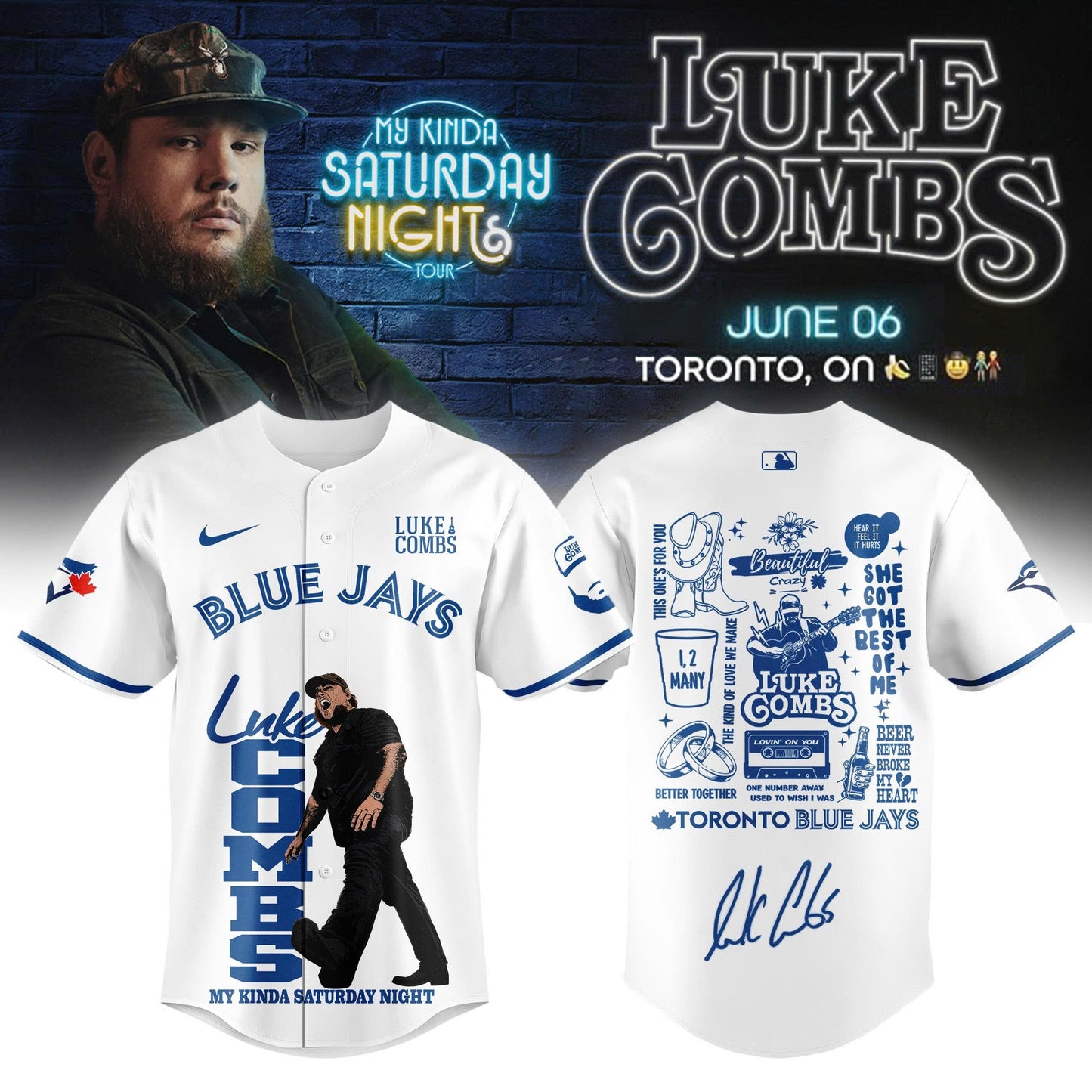 Toronto Blue Jays x LC My Kinda Saturday Night Tour 2026 Limited Edition Jersey