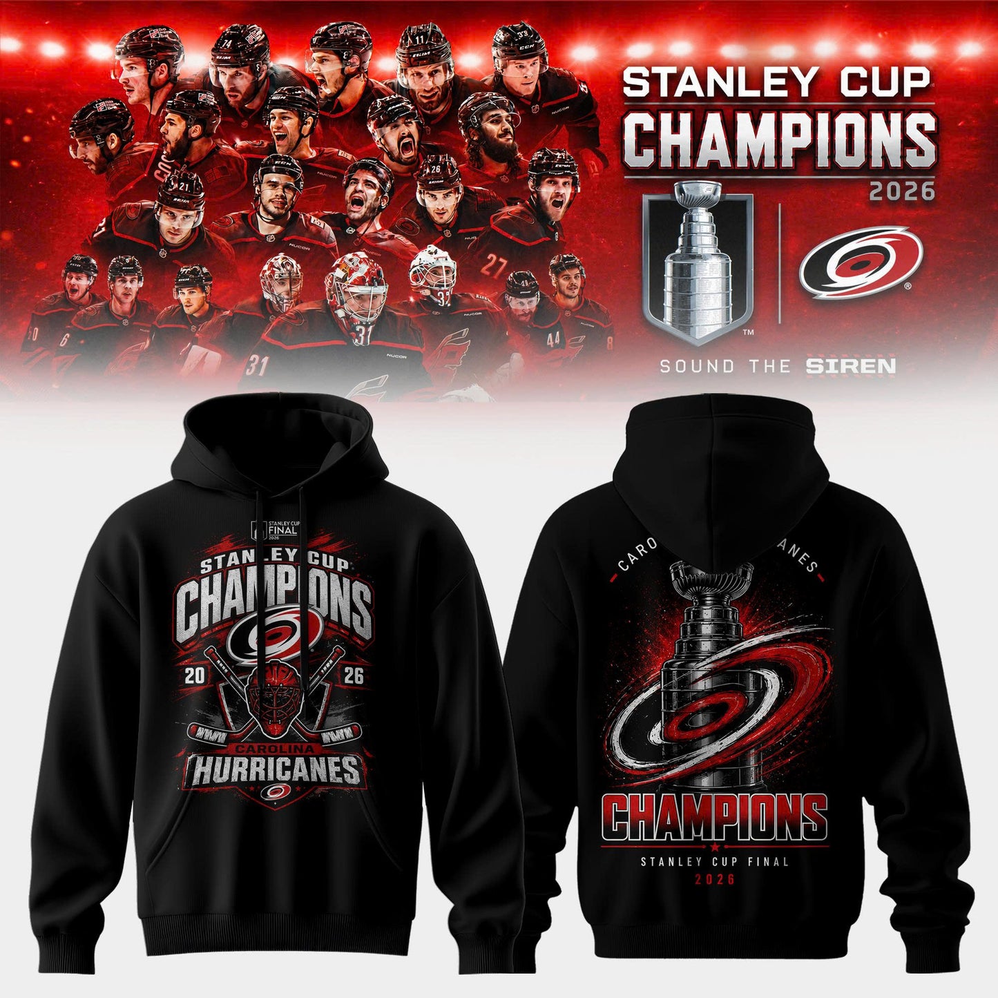 Carolina Hurricanes 2026 Stanley Cup Champions Hoodie