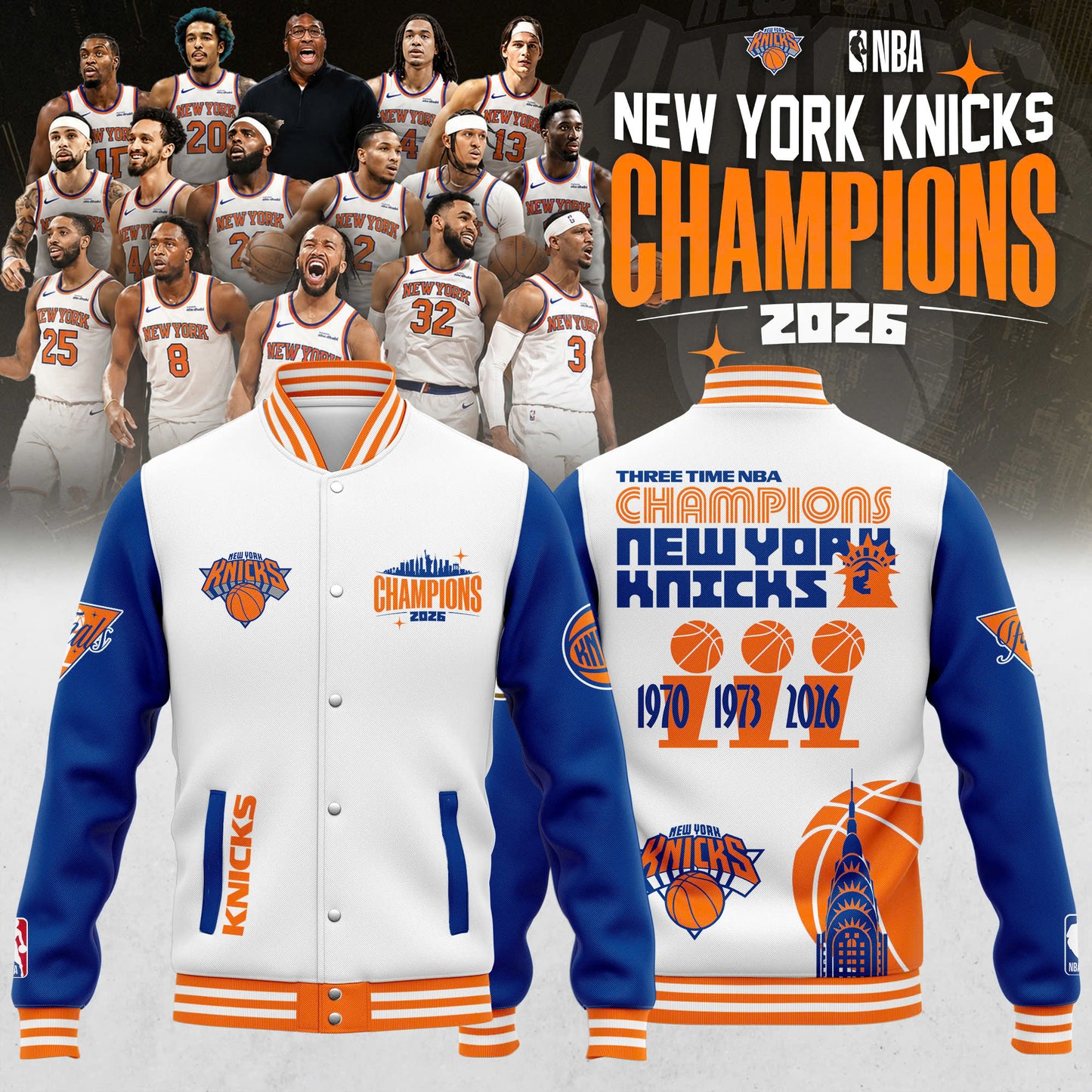New York Knicks 2026 NBA Champions Bomber Jacket