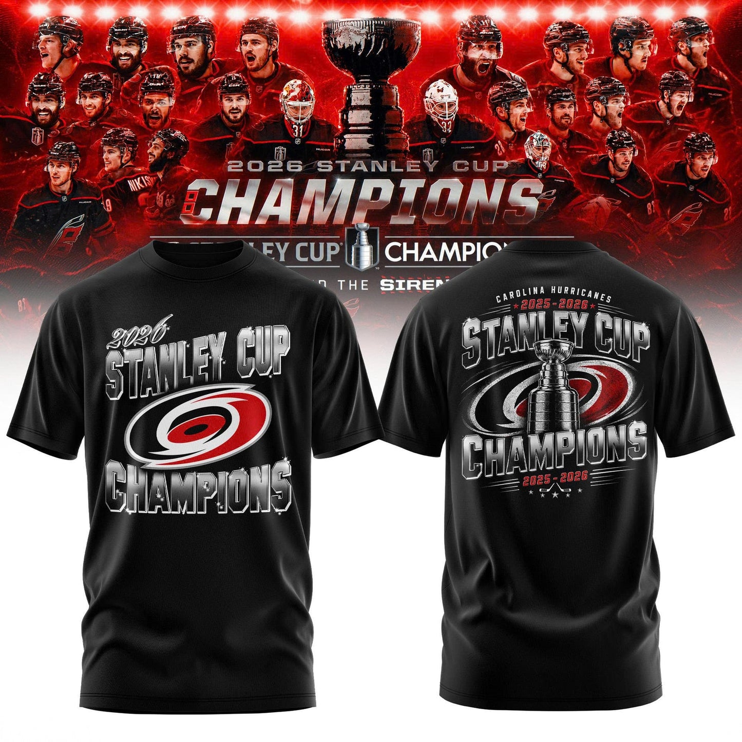 Carolina Hurricanes 2026 Stanley Cup Champions T-Shirt