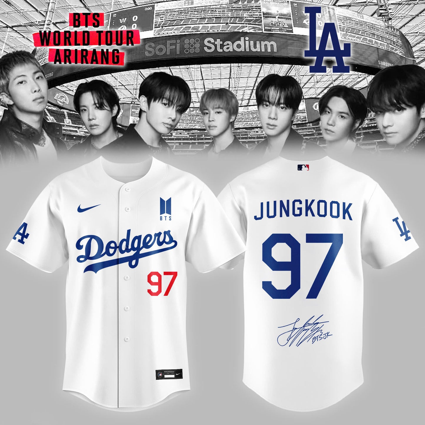 Los Angeles Dodgers x BTS 97 JUNGKOOK World Tour 2026 Limited Edition Jersey