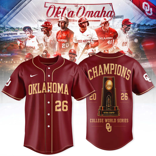 Oklahoma Sooners 2026 NCAA Baseball National Champions Jersey