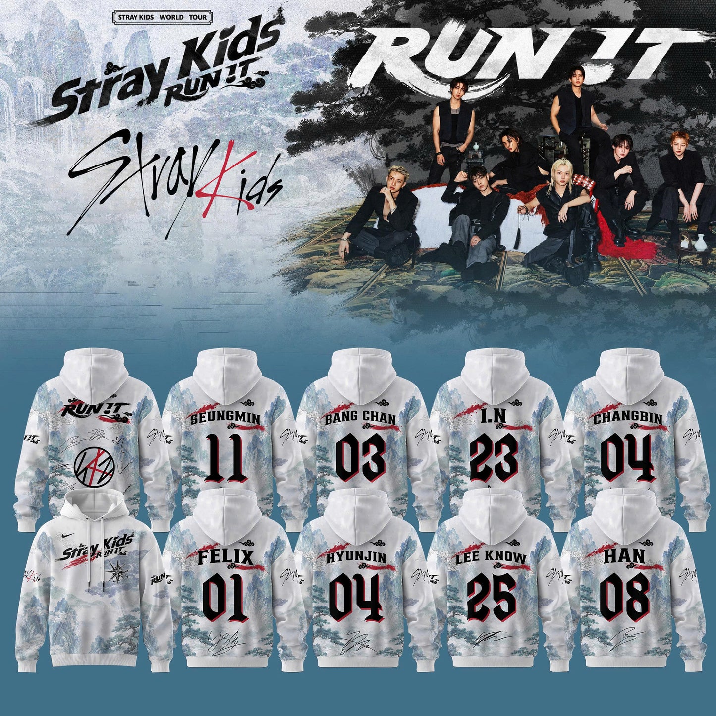 STRAY KIDS – RUN IT WORLD TOUR 2026 Edition Hoodie