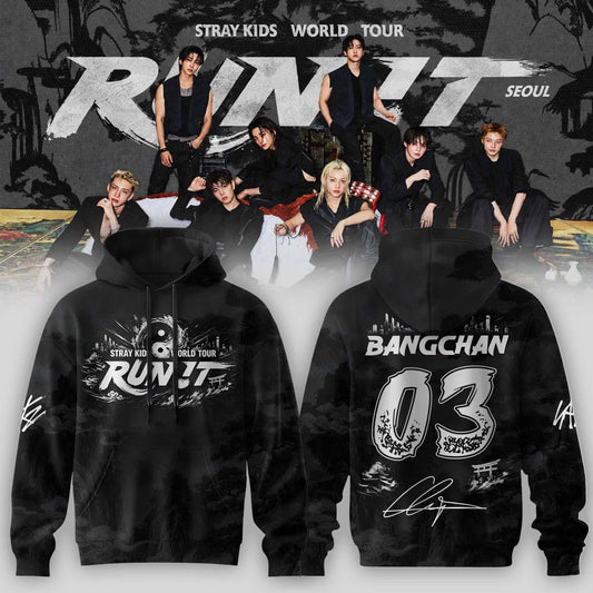 STRAY KIDS – RUN IT WORLD TOUR 2026 Edition Hoodie ( Bang Chan )