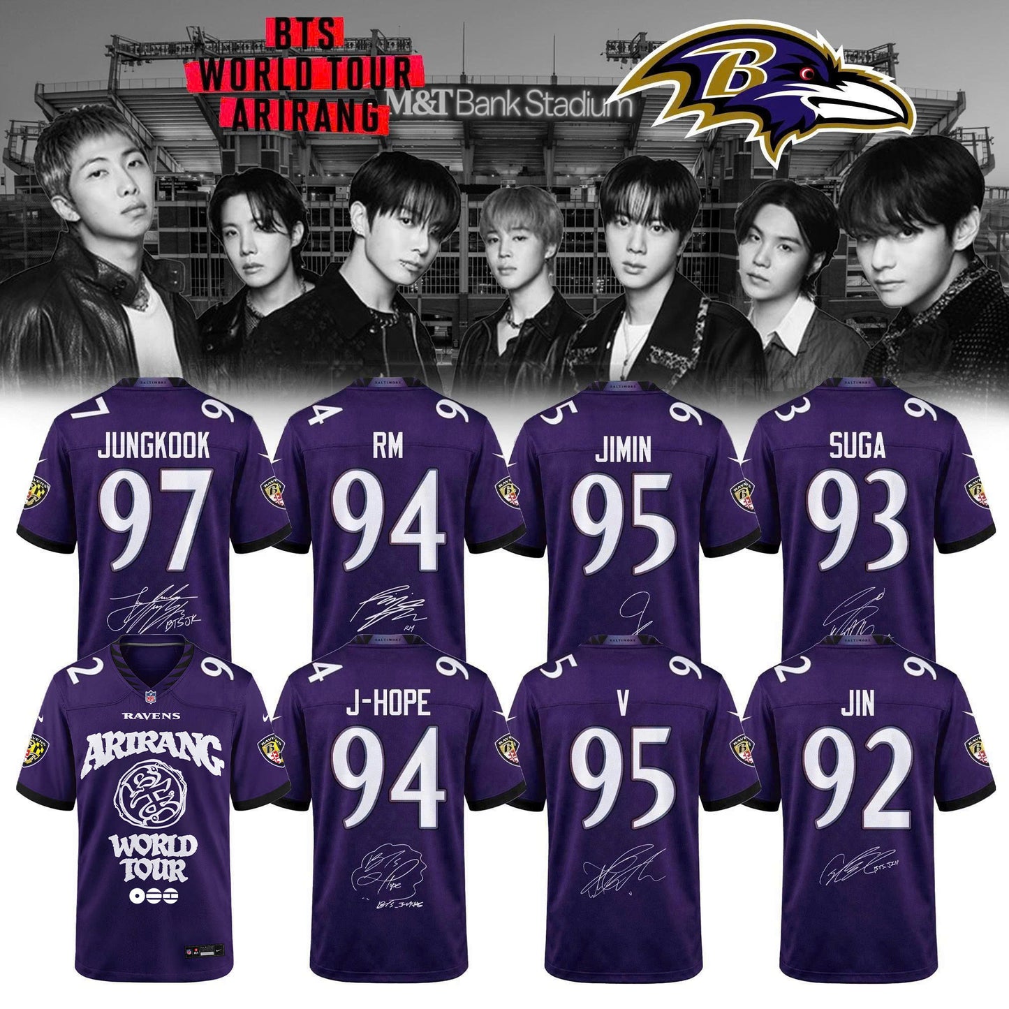 Baltimore Ravens x BTS – World Tour 2026 Limited Edition Jersey